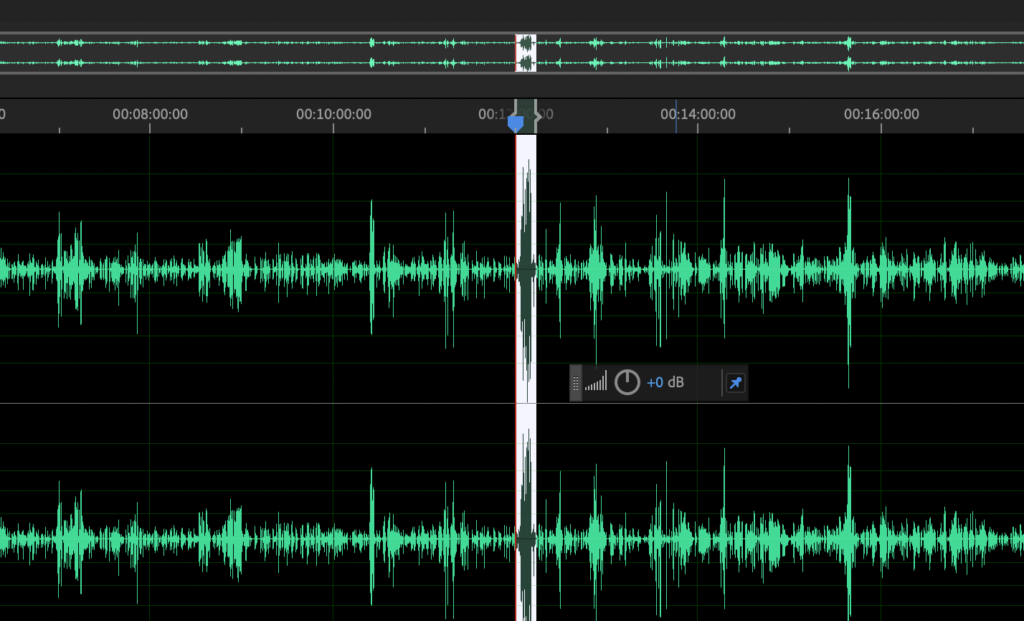 Adobw Auditionでレベル調整を行なっている画像